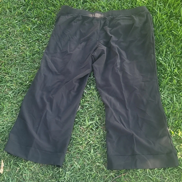 AVENUE black stretch flat front cuffed dress work pants sz 26 wide leg to - Picture 10 of 10